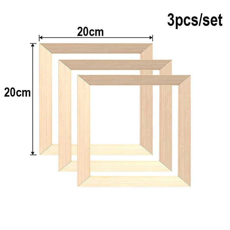 Canvas Stretcher Bar Frames 3-Pack Wood Pine Diamond Painting Wall Art