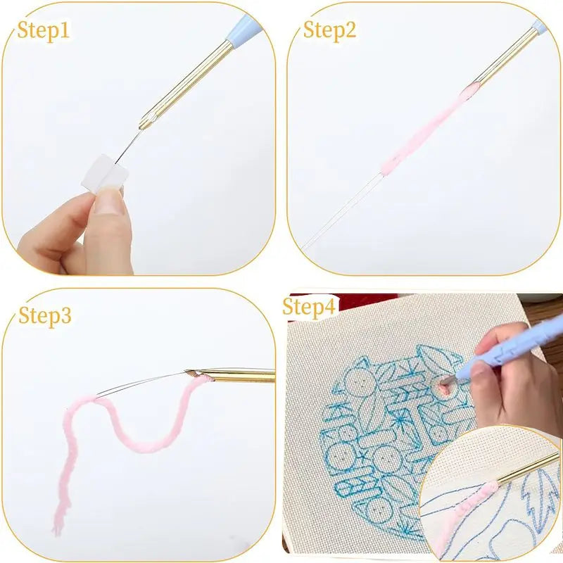 Punch Needle Kit, SDOYUNO Flower & Animal Designs with Display Frame