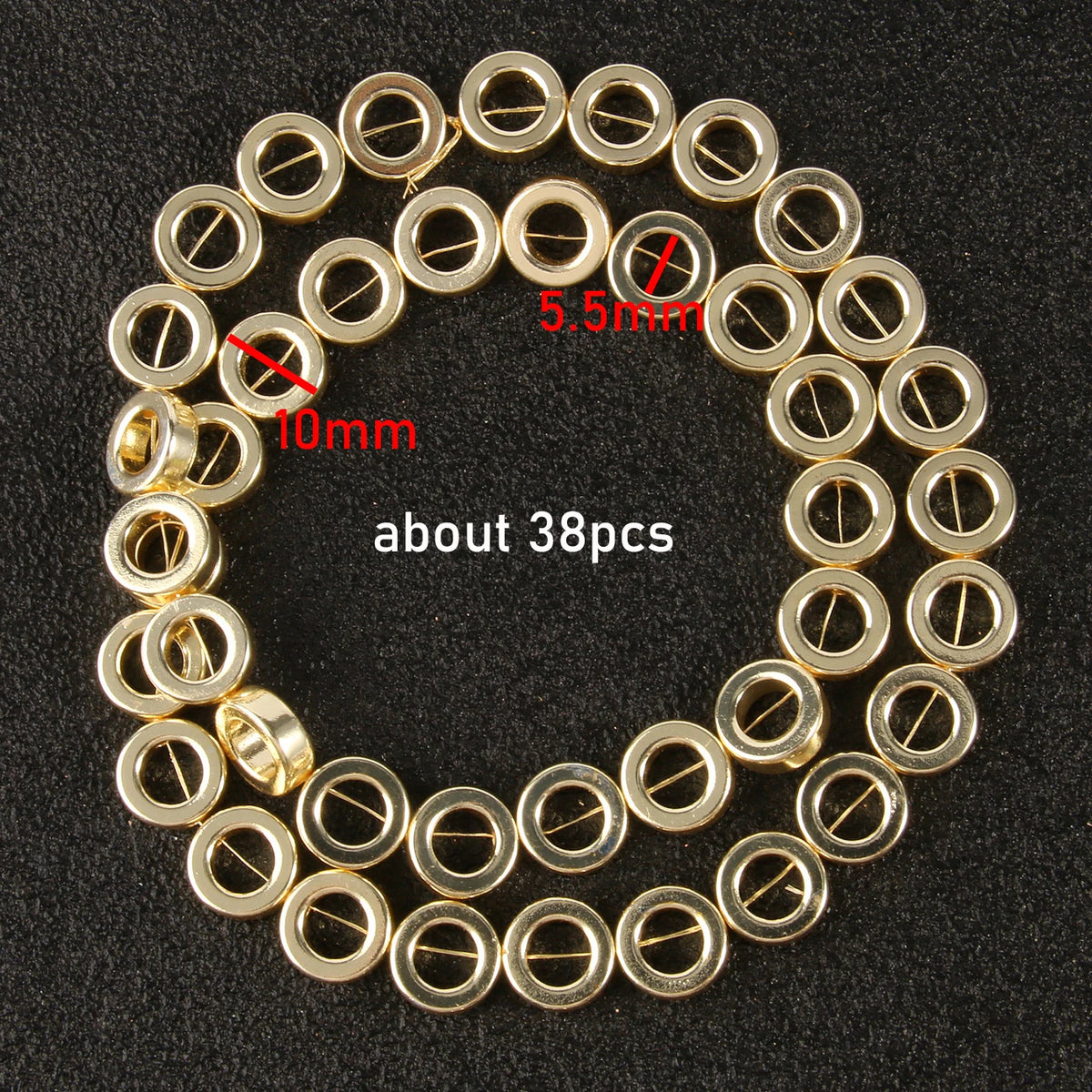 Stone Beads Gold-Tone Hematite-Style Mixed Shapes for DIY Jewelry Making