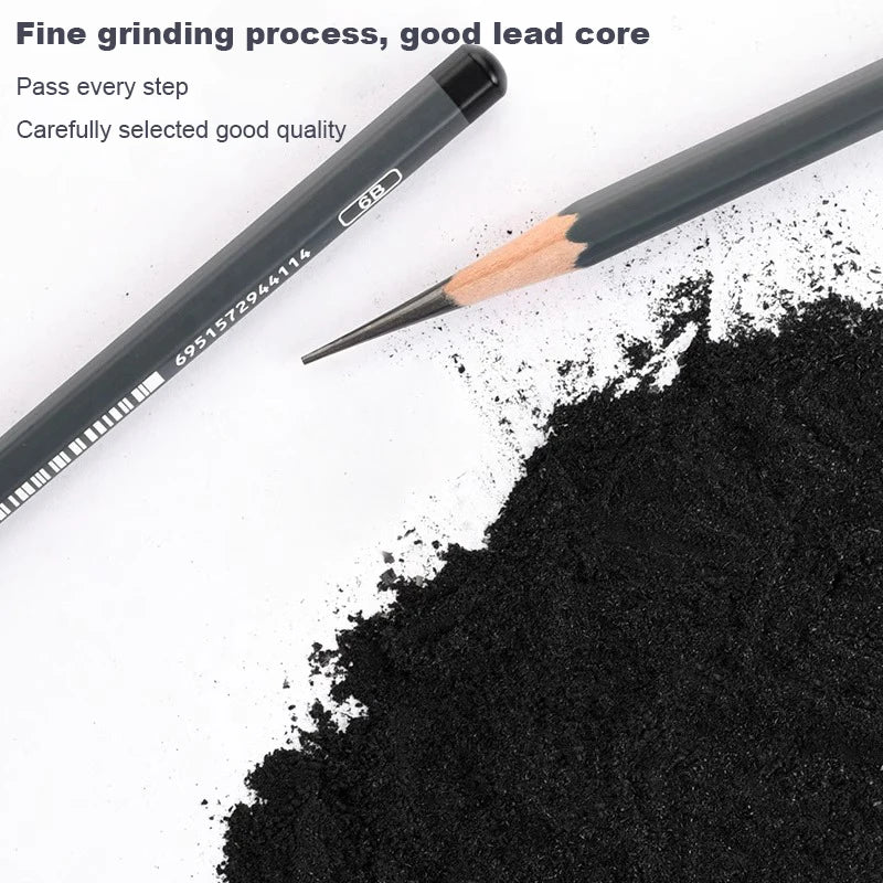 Graphite & Charcoal Sketch Pencil Set — 2H to 14B for Artists & Beginners