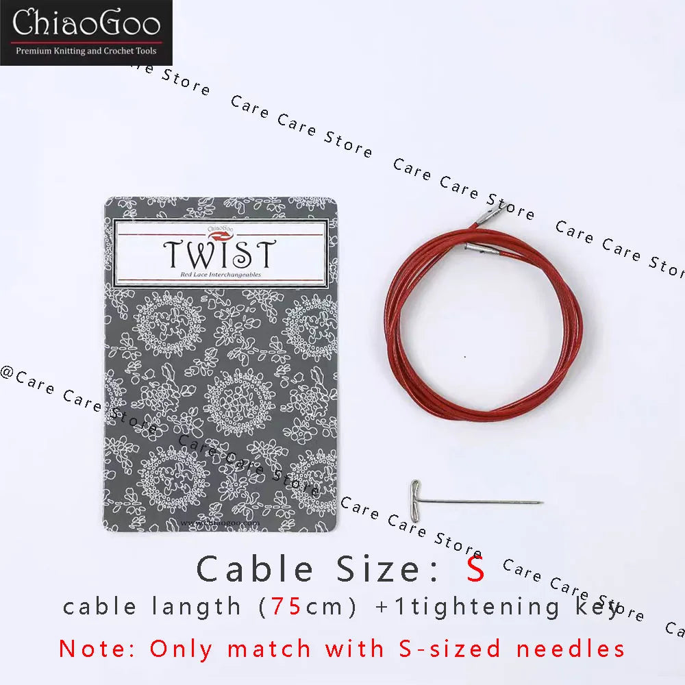 Knitting Needle Cable, ChiaoGoo TWIST Red for Interchangeable Needle Tips