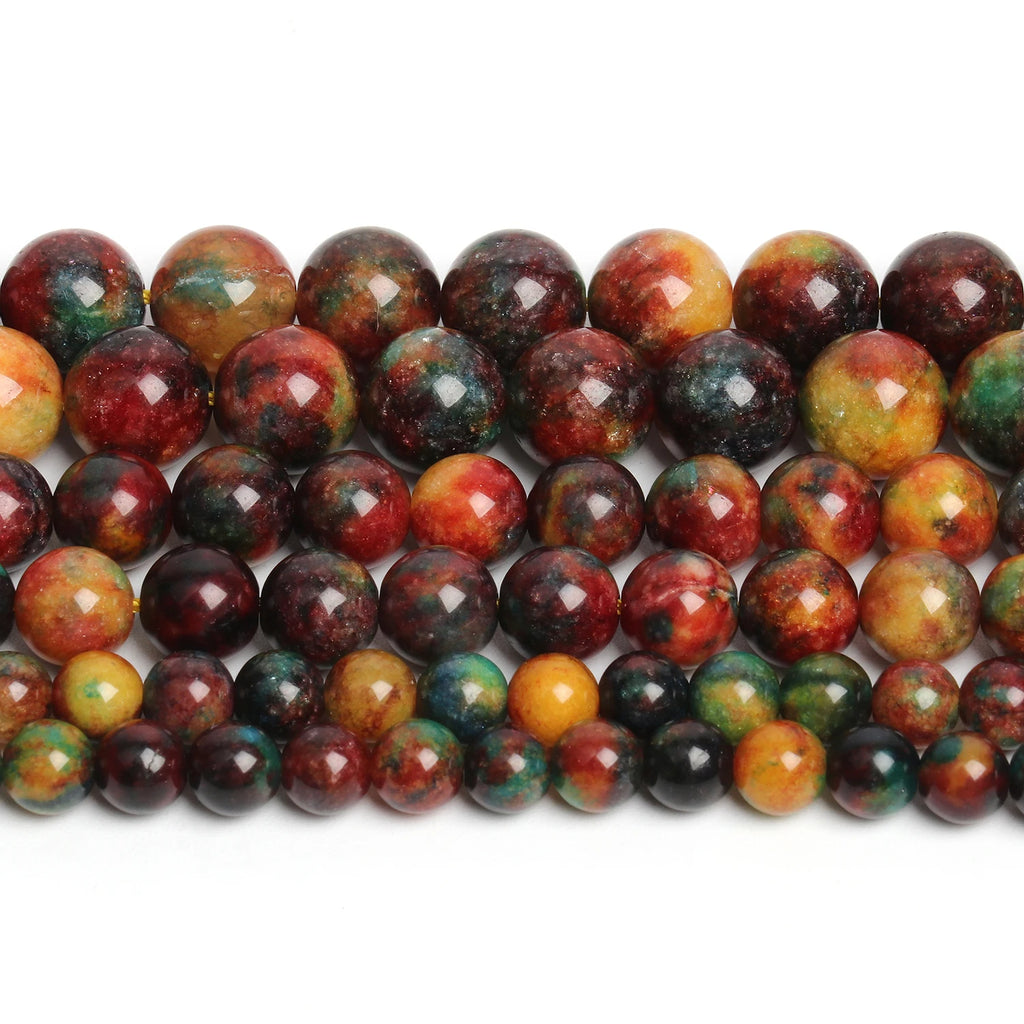 Stone Beads Round Dragon Vein Agate-Style for DIY Jewelry Making Craft Beads