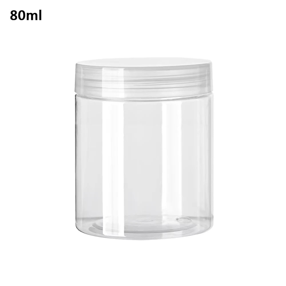 Cosmetic Jars Empty Clear PET Plastic Cream Sample Containers 5 Pack