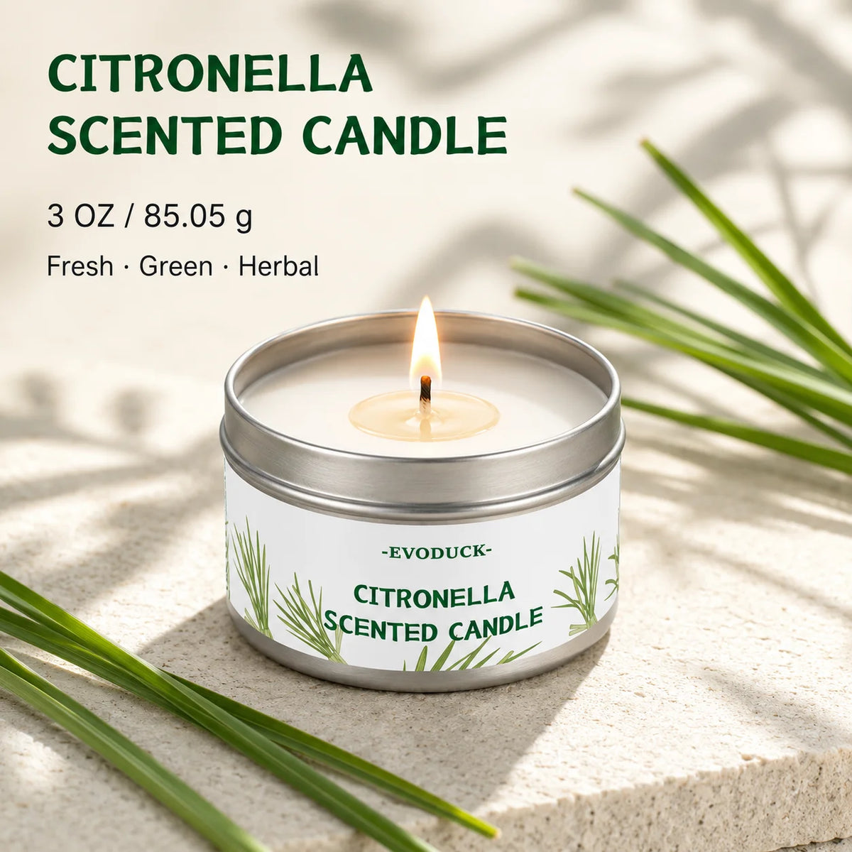 Citronella Candle Outdoor, Lemongrass Scented Candle for Patio Balcony Garden Camping Picnic Summer Party Long Lasting Tin Decor