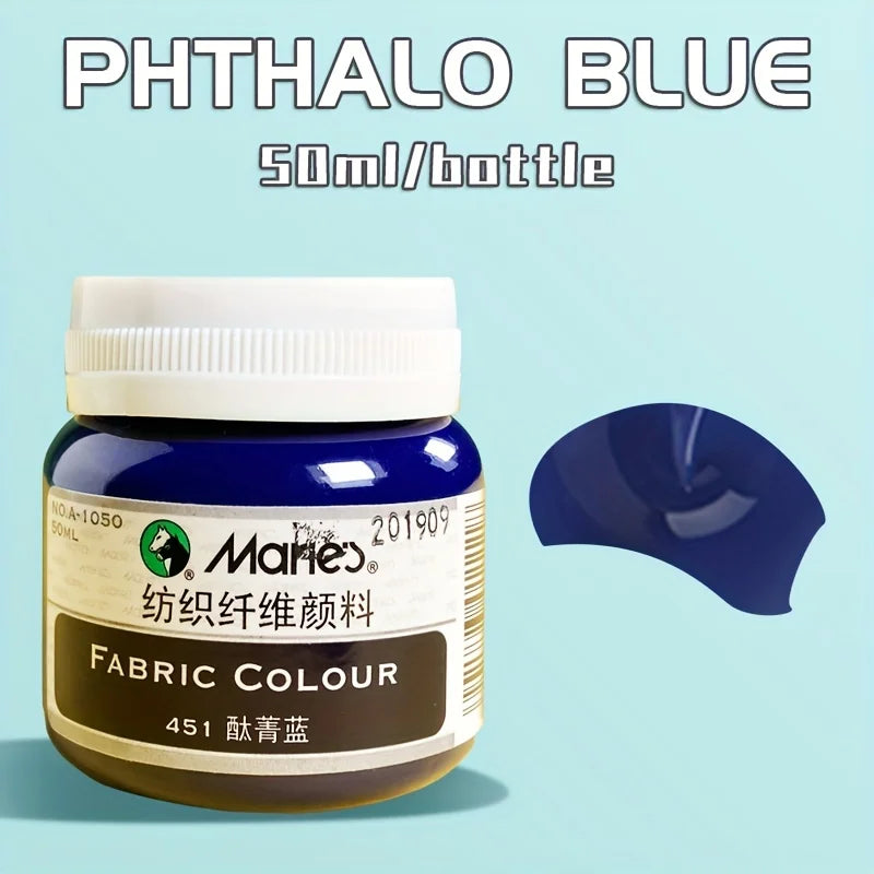 Marie's Permanent Fabric Paint 50ml — 19 Colors for Clothing & DIY Art