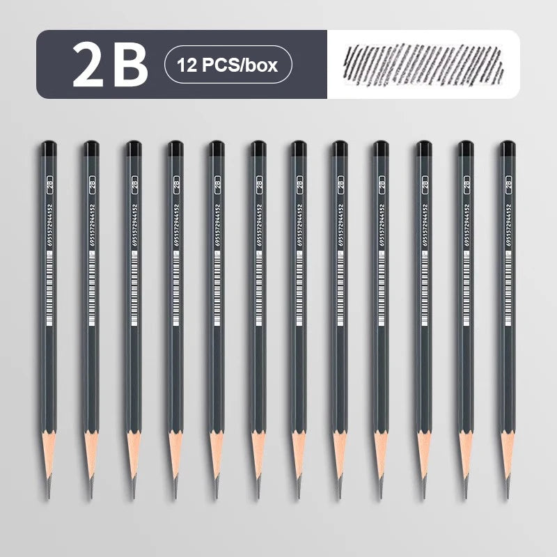 Graphite & Charcoal Sketch Pencil Set — 2H to 14B for Artists & Beginners