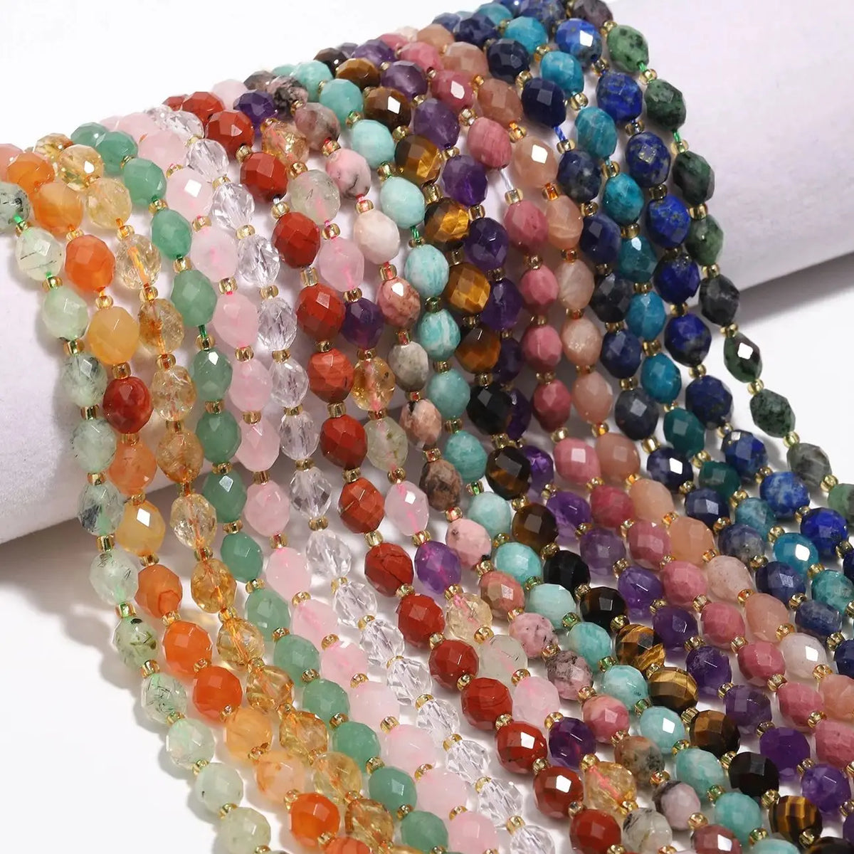Stone Beads Faceted Oval Assorted Stone Styles for DIY Jewelry Making