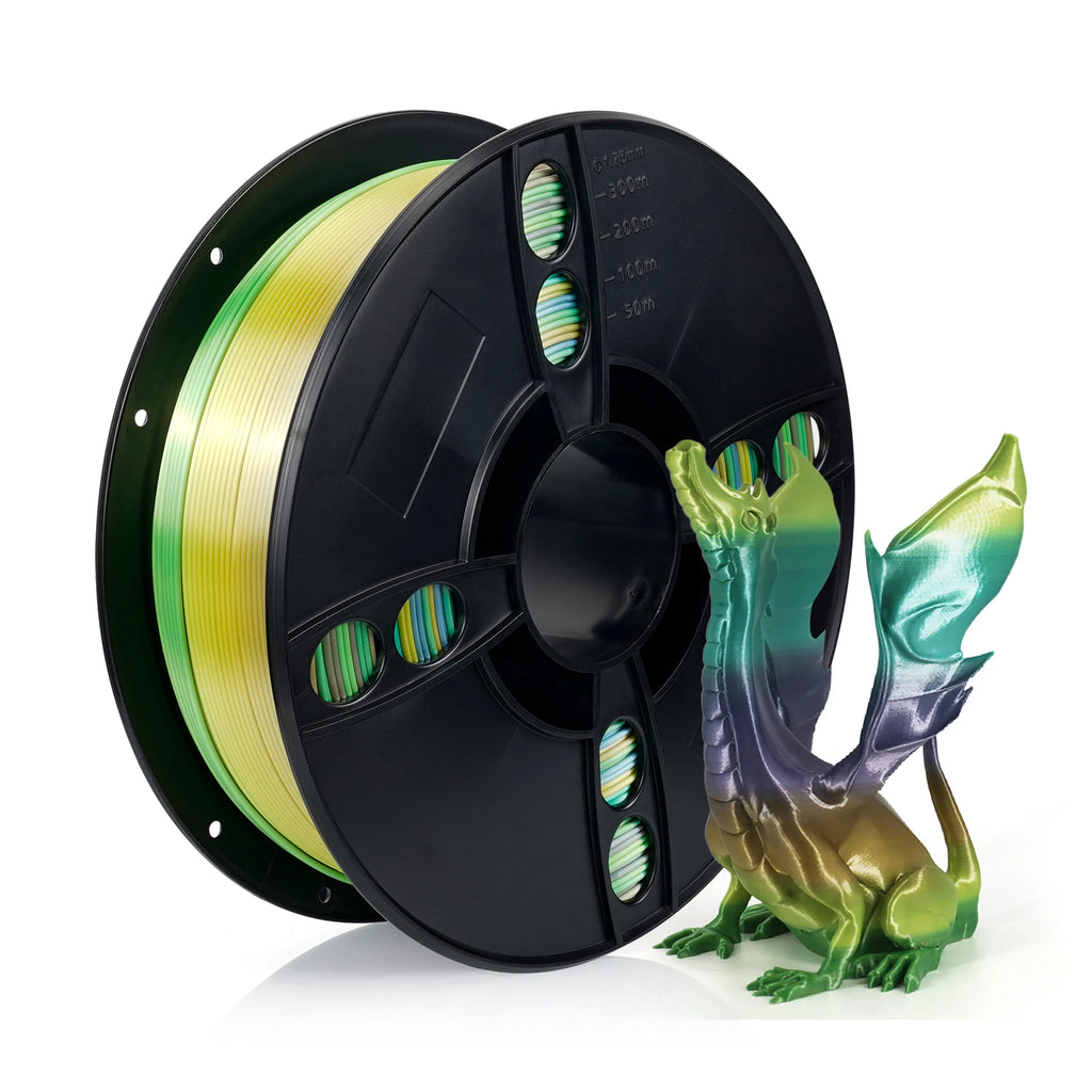 KINGROON Silk Rainbow PLA 3D Printer Filament 1.75mm Silk Candy Colors Glossy Neatly Wound 3D Filaments