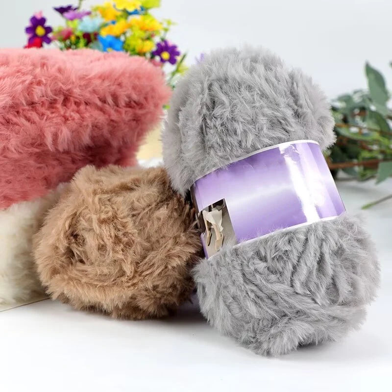 Yarn, Faux Fur for Handmade Slippers, Sweaters, Scarves & Winter Hats