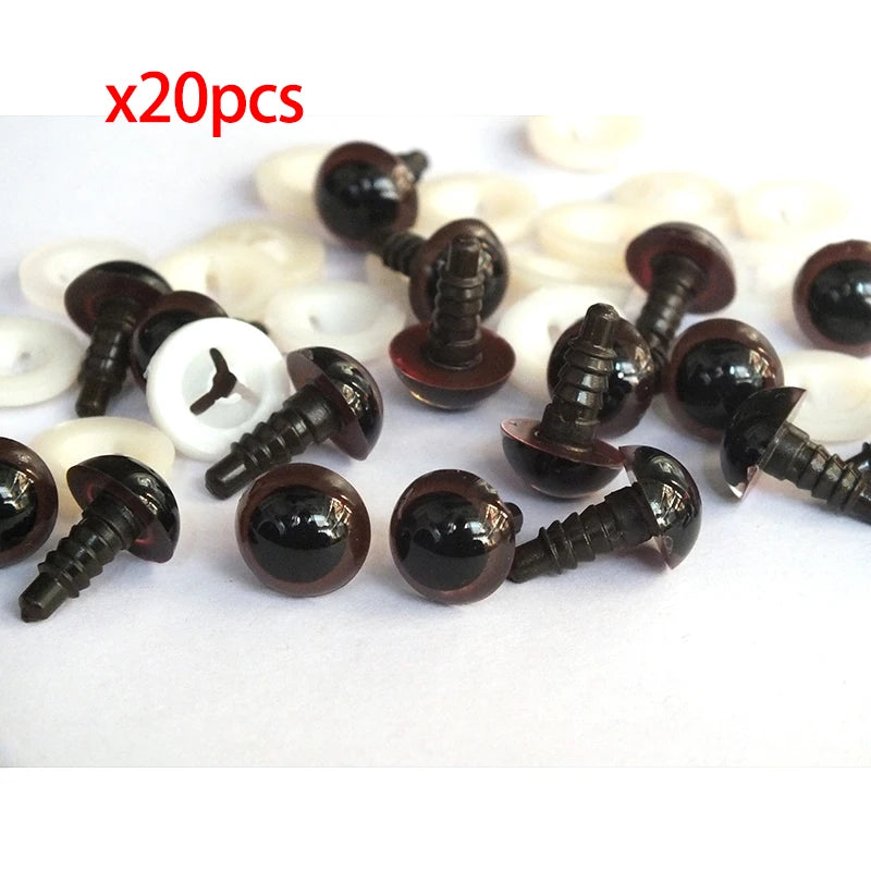 20/50pcs of safety eyes suitable for Doll | Taxidermy with washers 8-20mm brown plastic safety eyes crochet enthusiasts safety eyes