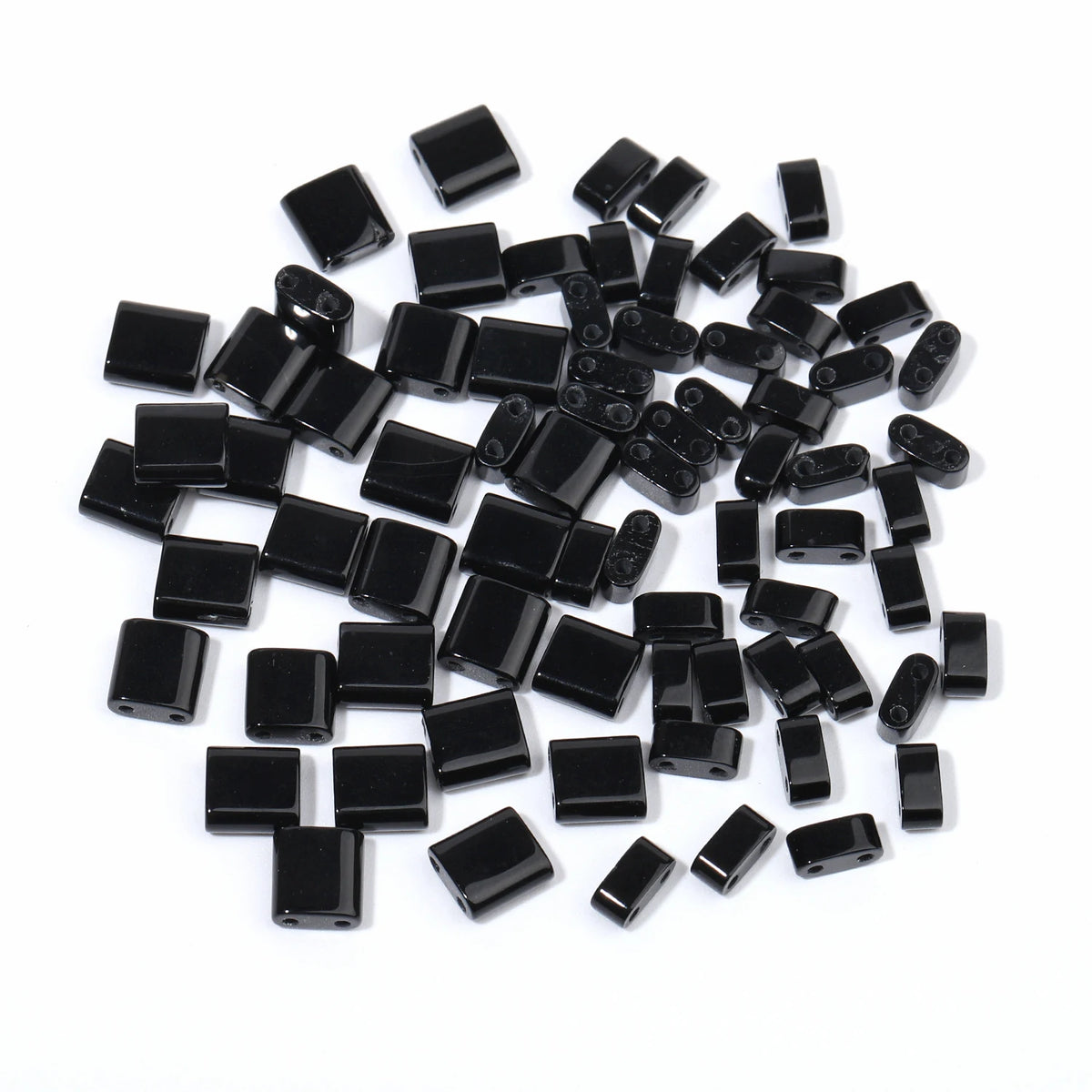 Stone Beads Rectangle Two-Hole Tiger Eye Jasper Styles for DIY Jewelry Making