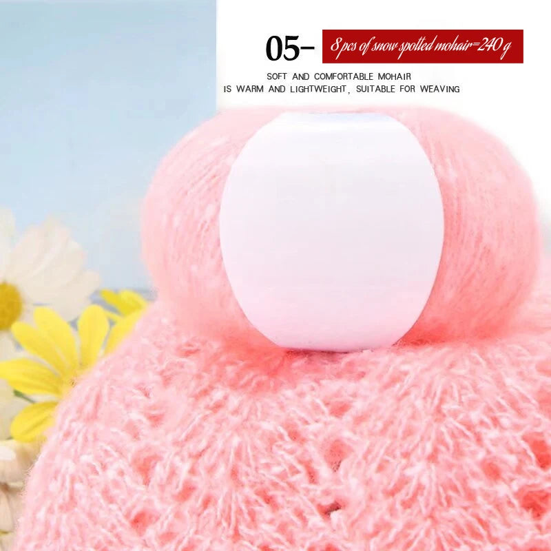 Yarn, Snow-Dot Effect for Knitting Sweaters, Shawls, Headbands & Hats