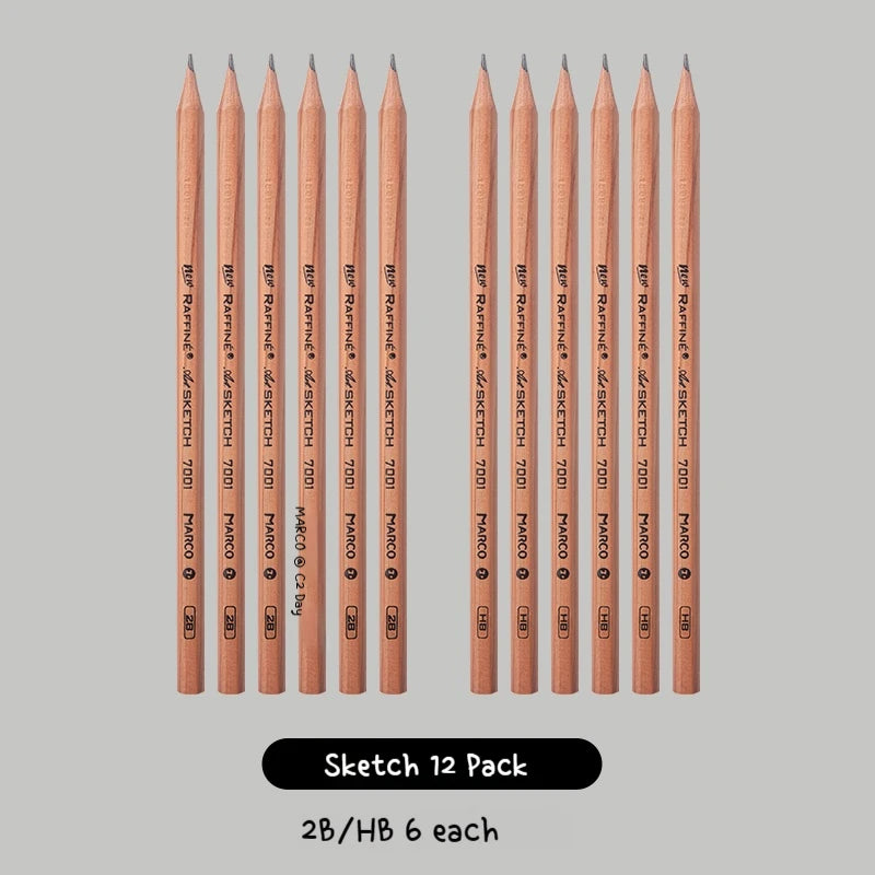 Graphite & Charcoal Sketch Pencils, Borrence — Single Grade & Mixed Packs