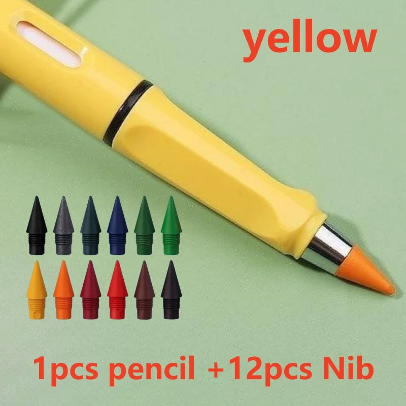 Inkless Eternal Pencil — Metallic Nib, 12 Colors, Writes 500,000 Words