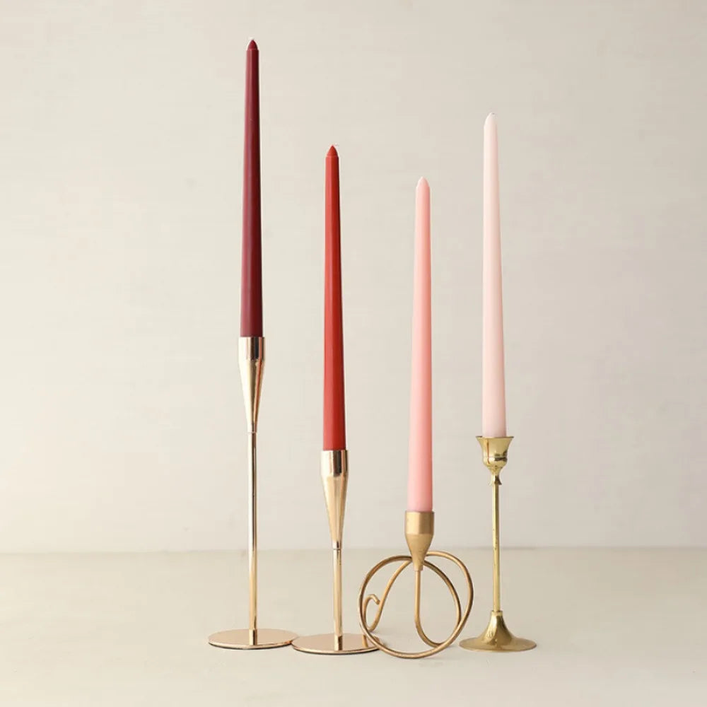 4pcs/box 25cm/9.84inch Morandi Gradient Taper Candles Set, Long Stem Unscented Candles for Wedding, Dinner, Party & Home Decor