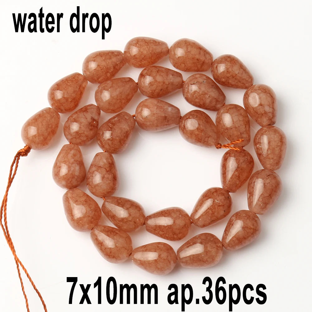 Stone Beads Nude Sunstone-Style Faceted Irregular for DIY Jewelry Making