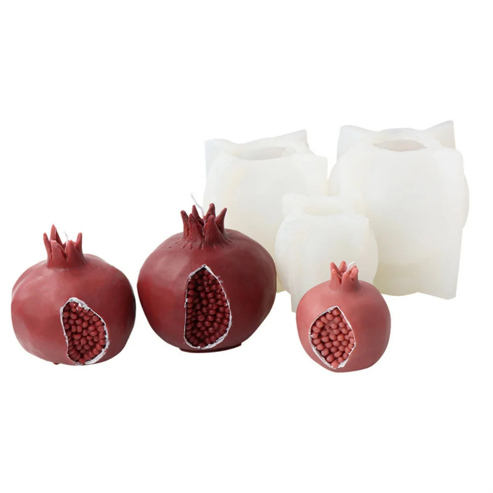 3D Creative Pomegranate Candle Silicone Mold DIY Fruit Pomegranate Aromatherapy Plaster Resin Soybean Wax Making Mold Decor Gift