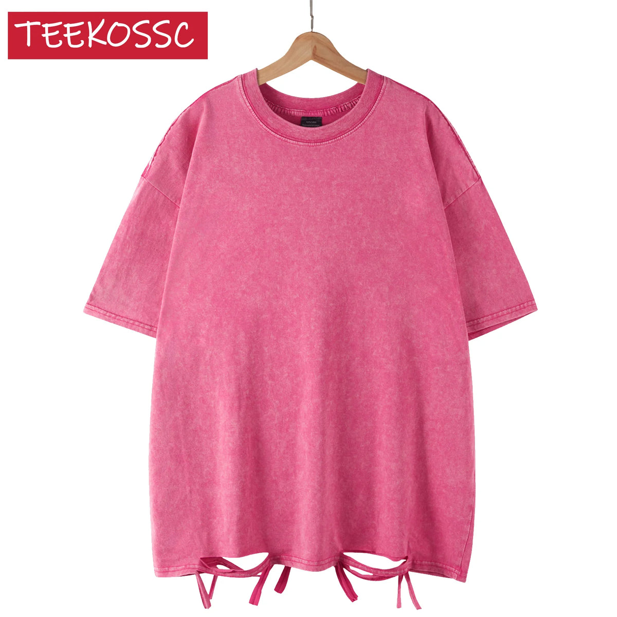 T-Shirt Unisex 230g Washed Retro Punk Drop Shoulder Vintage Loose Tee