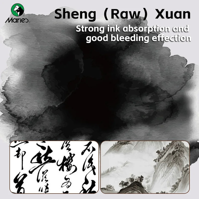 Marie's Rice Paper (Raw) 120 Sheets — Sumi, Ink & Watercolor Painting