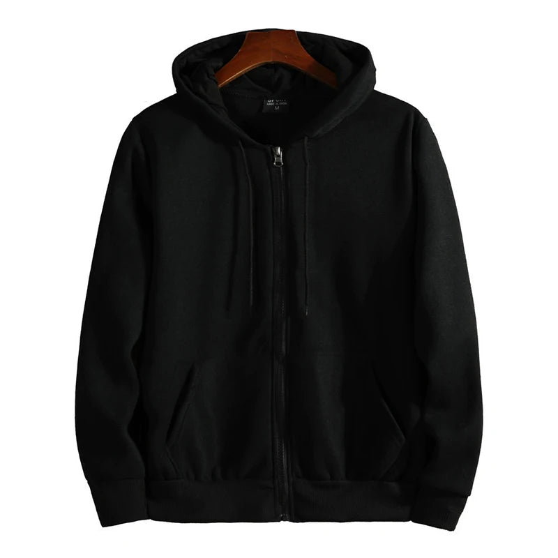 Hoodie Men's Zip Up Hooded Sweatshirt Long Sleeve Loose Fit Casual 3 Colors