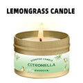 Citronella Candle Outdoor, Lemongrass Scented Candle for Patio Balcony Garden Camping Picnic Summer Party Long Lasting Tin Decor