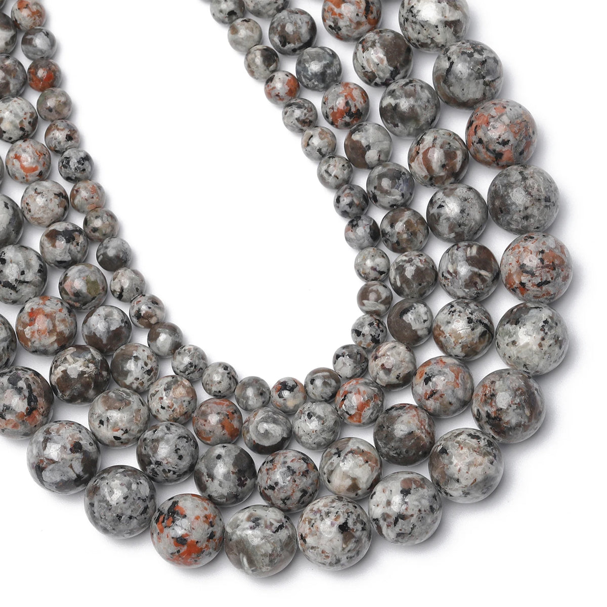 Stone Beads Round Flame-Style Assorted Stone Colors for DIY Jewelry Making