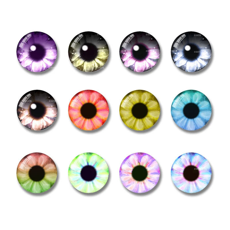 Doll Eyes Moon & Starfield Glass Cabochons Fantasy Flatback 8-20mm 20pcs BJD