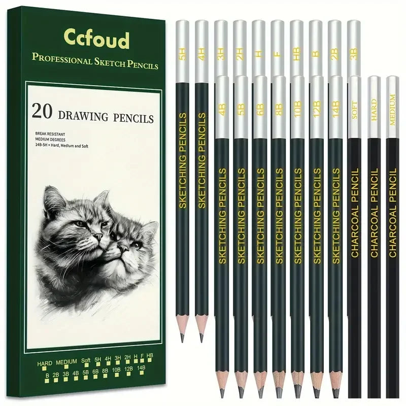 Drawing & Sketching Kit with Travel Case — 20 to 96 Pieces