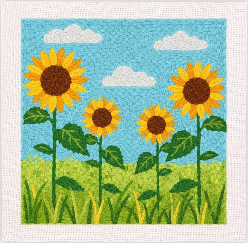 Punch Needle Kit, SDOYUNO Flower Designs with Frame for Handmade Yarn Art