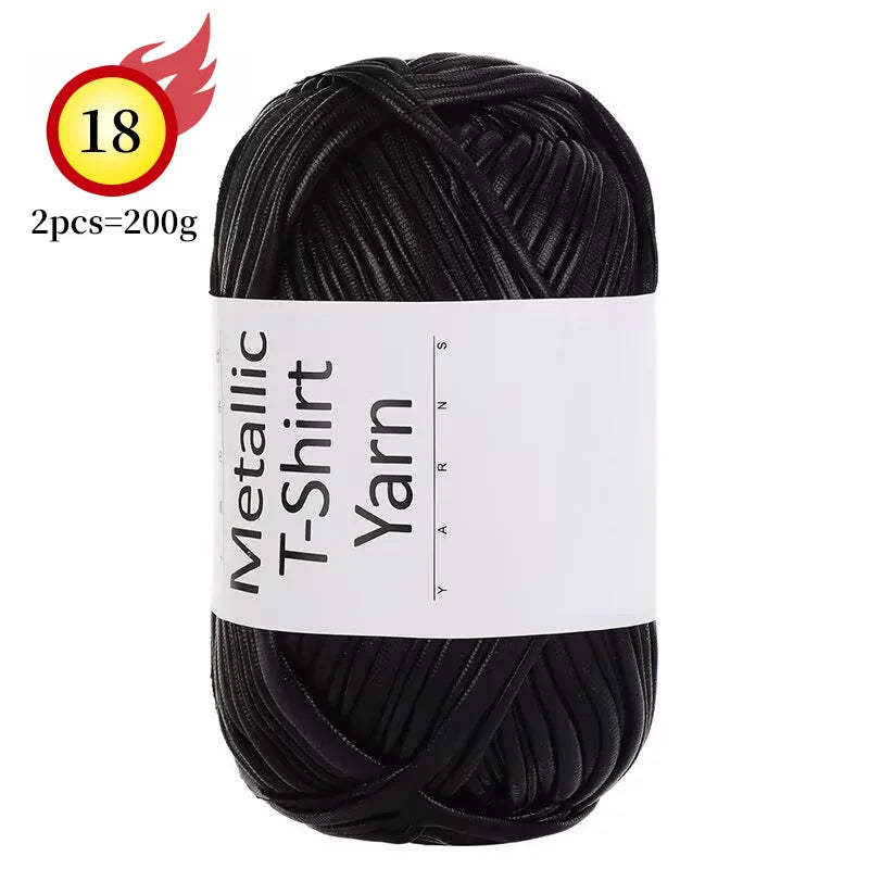 Yarn, Shiny Metallic Fabric for Crochet Bags, Cushions, Baskets & Crafts