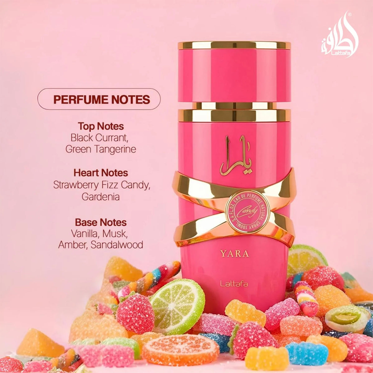 Lattafa Yara Candy Women's Eau de Parfum 3.4 oz Sweet Fruity Floral Perfume