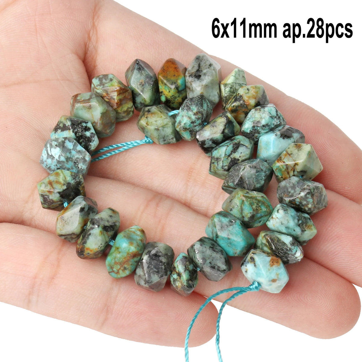 Stone Beads African Turquoise-Style Matte Round Irregular Geometric Craft Beads