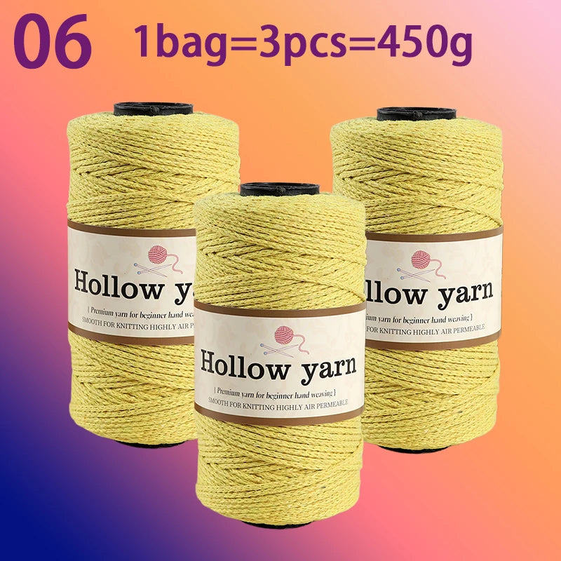 Yarn, Hollow Cord for Bags, Storage Baskets, Floor Mats & Hanging Crafts