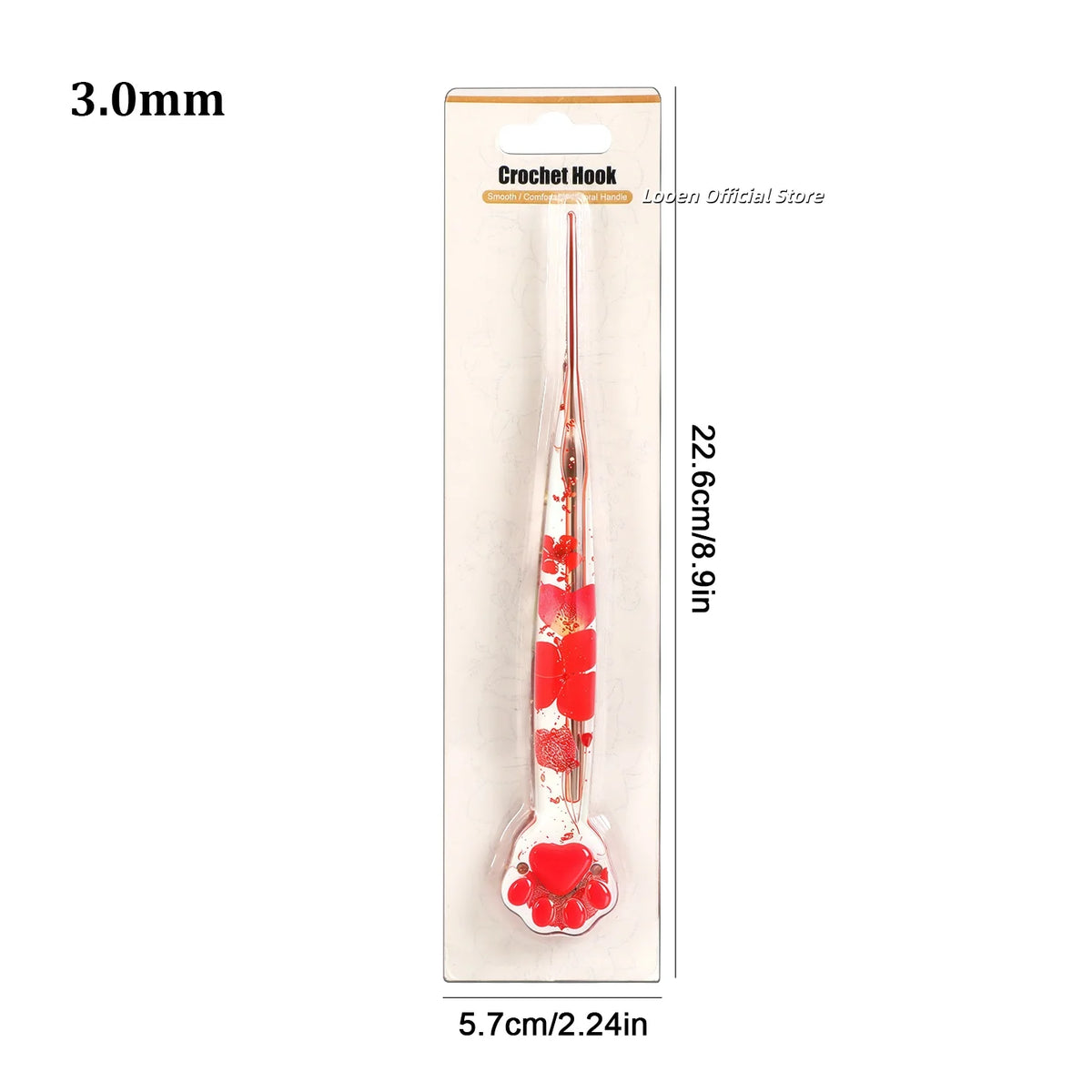 Crochet Hooks, Rose Gold Cat Paw & Floral Handles for Handmade Yarn Crafts