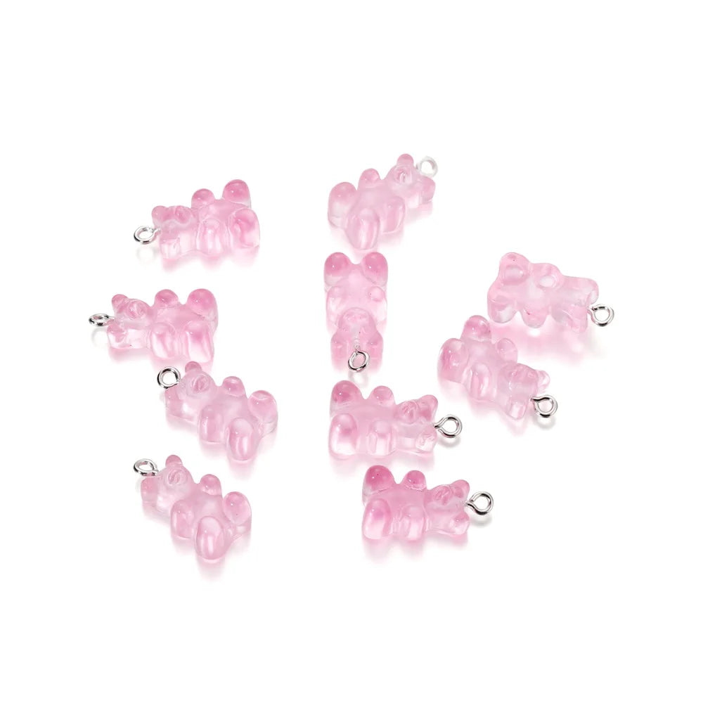 Earring Components Candy Bear Pendant Charms Colorful Resin Bears Craft Supplies