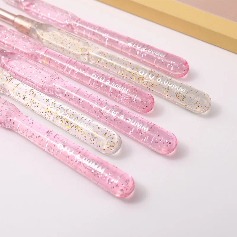 Crochet Hooks, Clear Colorful Handles for Handmade Yarn & Crochet Projects