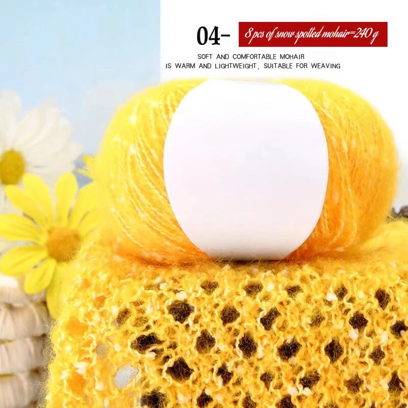 Yarn, Snow-Dot Effect for Knitting Sweaters, Shawls, Headbands & Hats