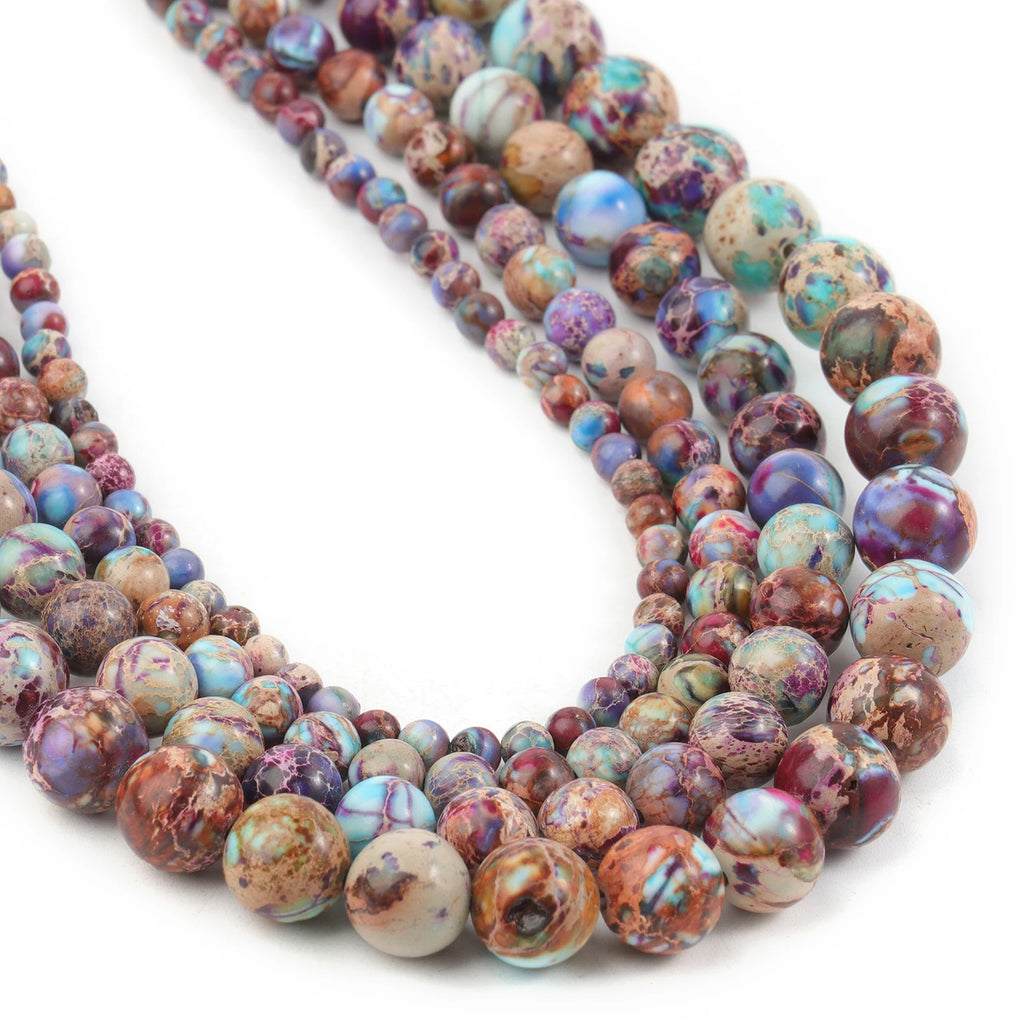 Stone Beads Colorful Sea Sediment Jasper-Style for DIY Jewelry Making