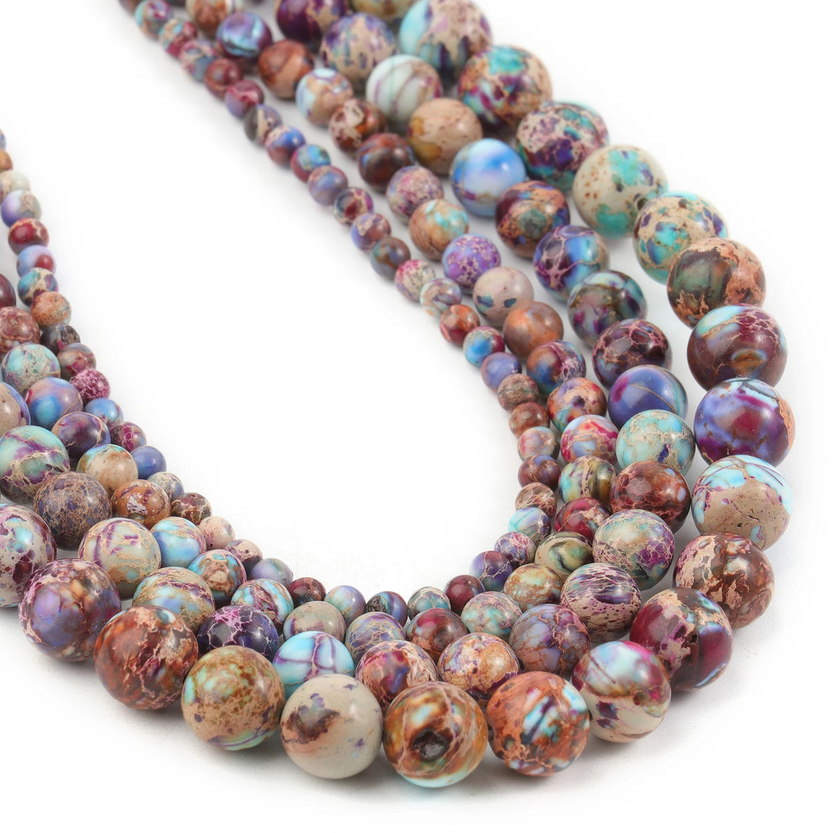 Stone Beads Colorful Sea Sediment Jasper-Style for DIY Jewelry Making