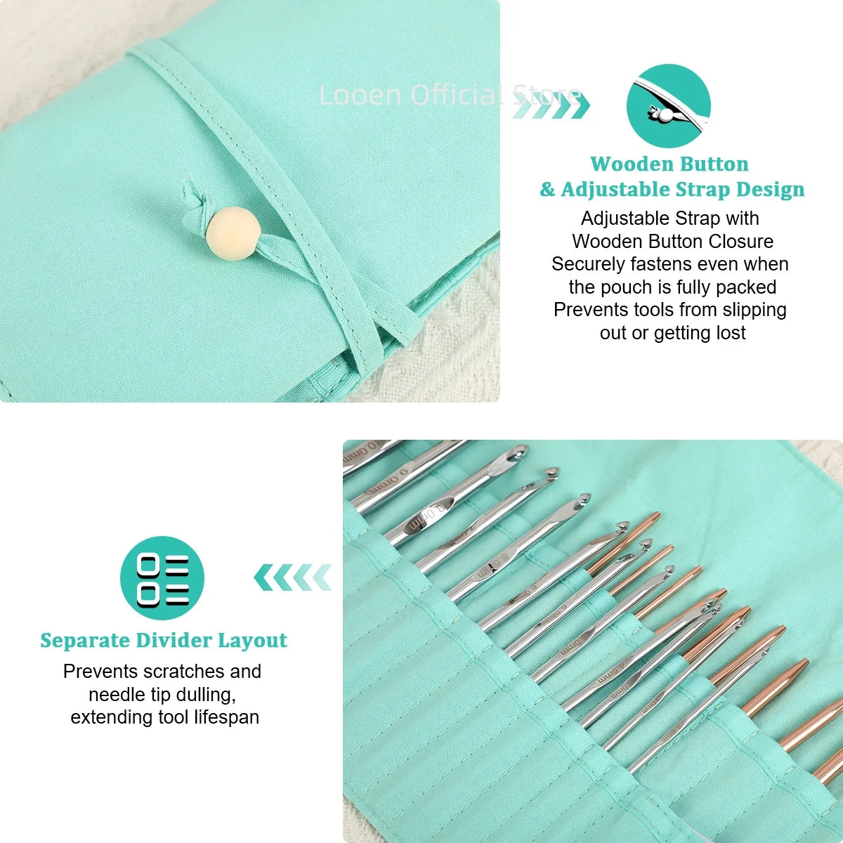 Crochet Hooks, Detachable Set with Storage Bag for Handmade Yarn Projects