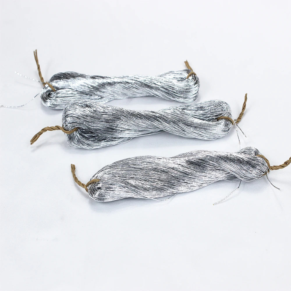Embroidery Thread, Silver-Colored for Handmade Needlework & Sewing Crafts