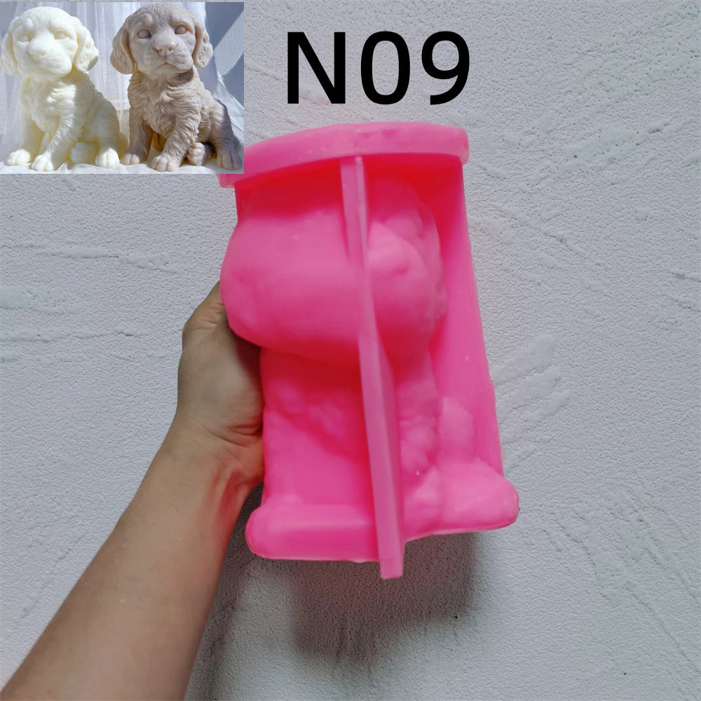 Dog Breed Candle Mold Set, Silicone — 12 Puppy Breeds, Food Grade DIY