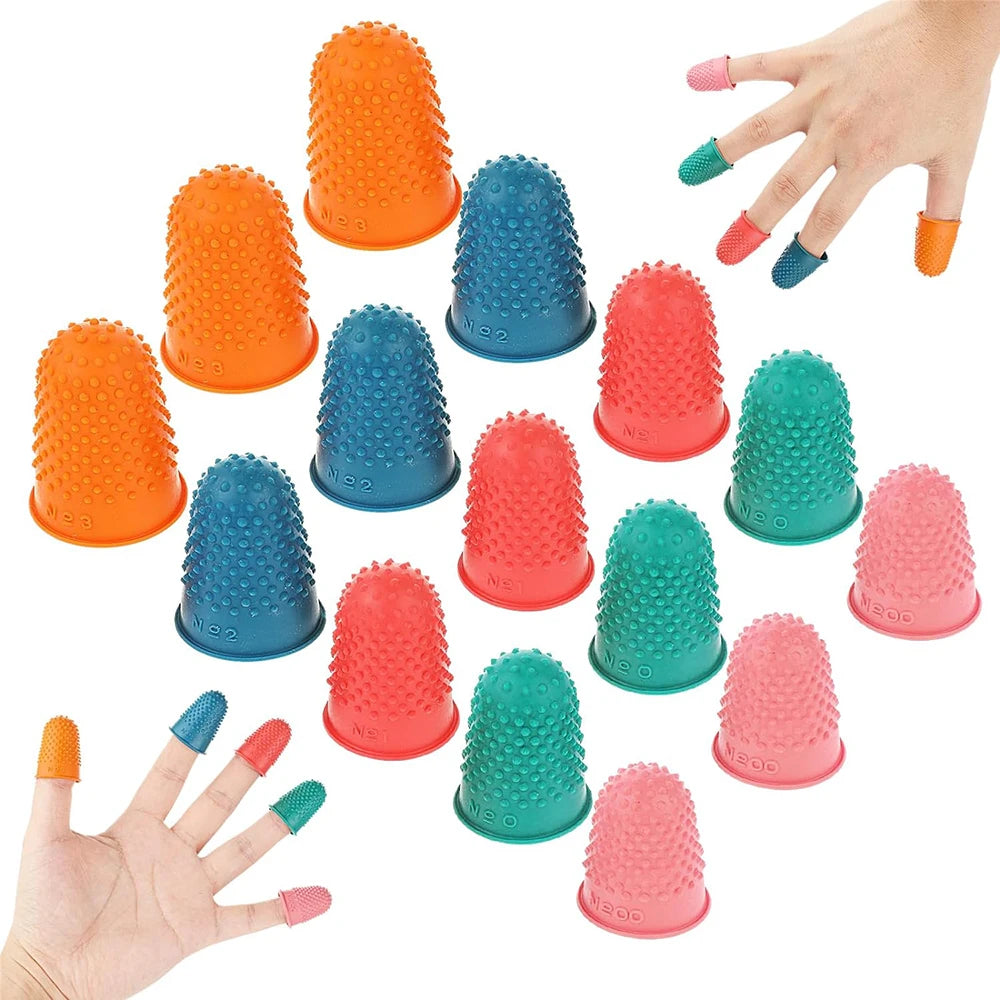 Finger Protectors, Silicone Thimble Sleeves for Embroidery & Sewing Crafts