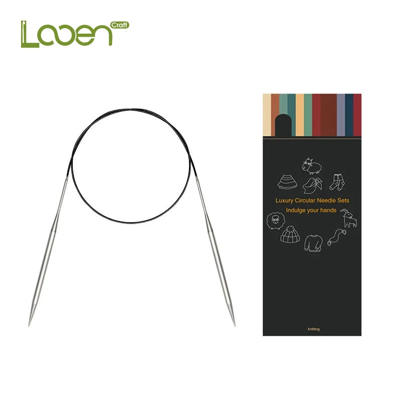 Knitting Needles, LOOEN Stainless Steel Circular for Scarves & Sweaters