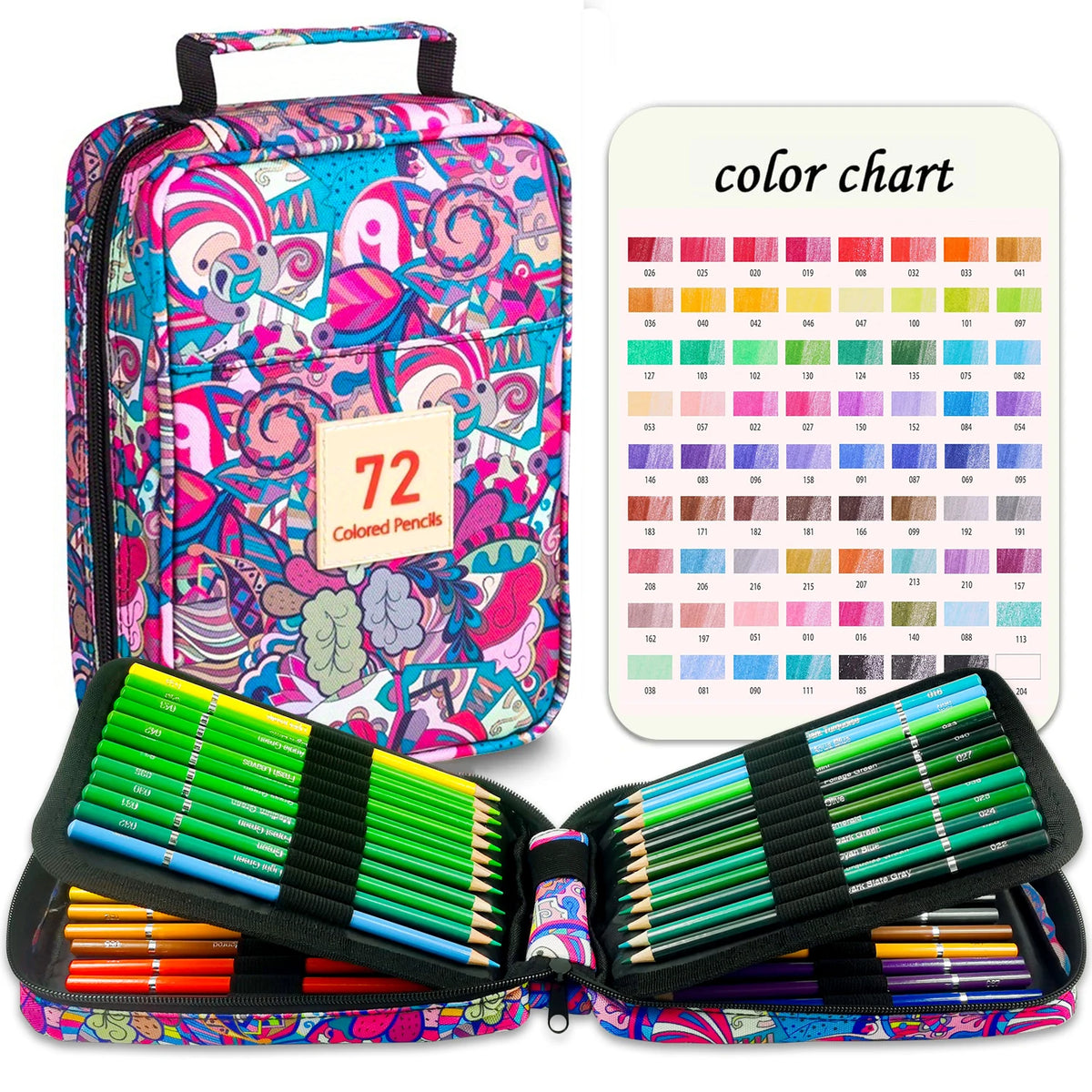 Colored Pencil Set, Oil-Based 2B, 72–180 Colors, Non-Toxic, Multiple Sets