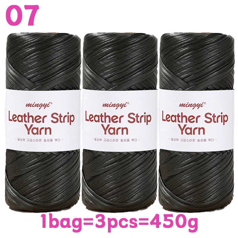 Yarn, Faux Leather Fabric Strip for Crochet Bags, Baskets & Slipper Crafts