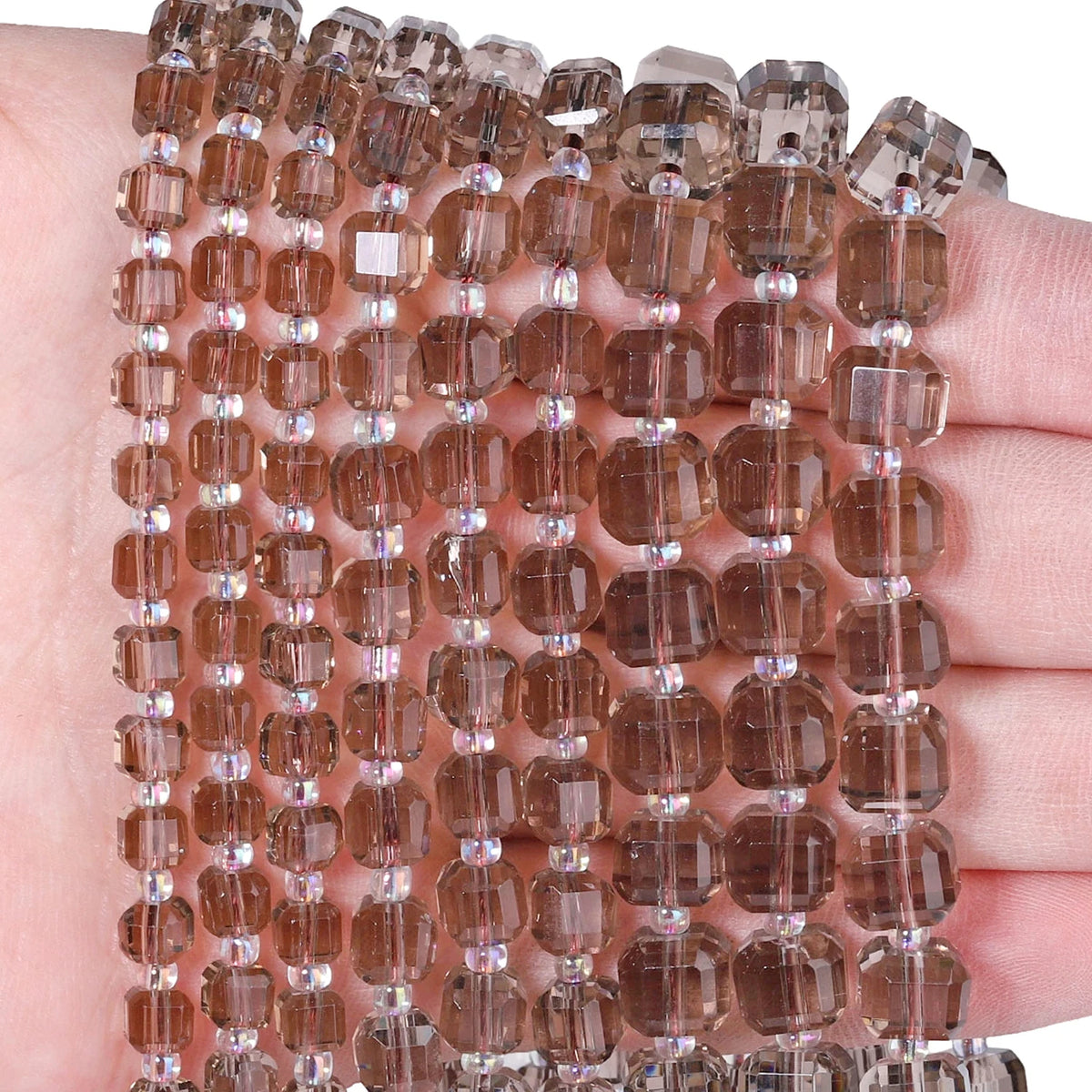 Stone Beads Faceted Cube Amazonite Jasper Quartz Styles for DIY Jewelry Making
