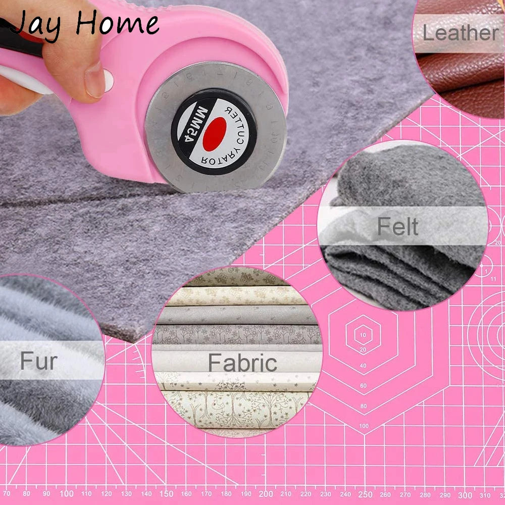Rotary Cutter Set with Replacement Blades, Sewing Clips & Fabric Marker