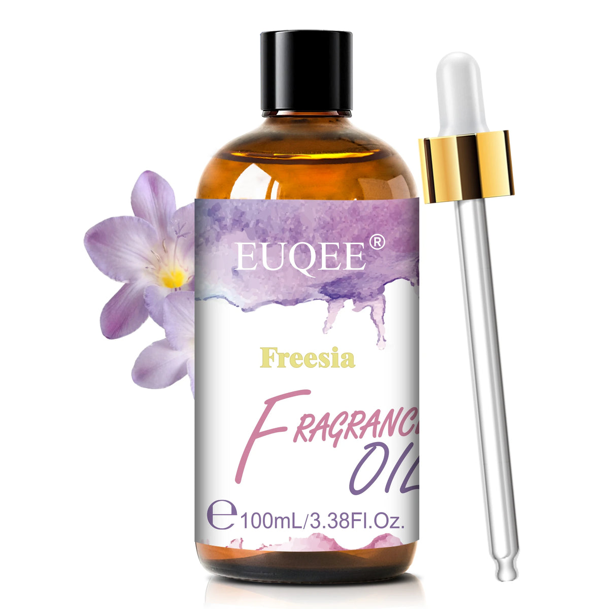 EUQEE Premium Fragrance Oil 100ml UV Glass Gold Dropper Candle Soap Bath Bomb 18 Scents