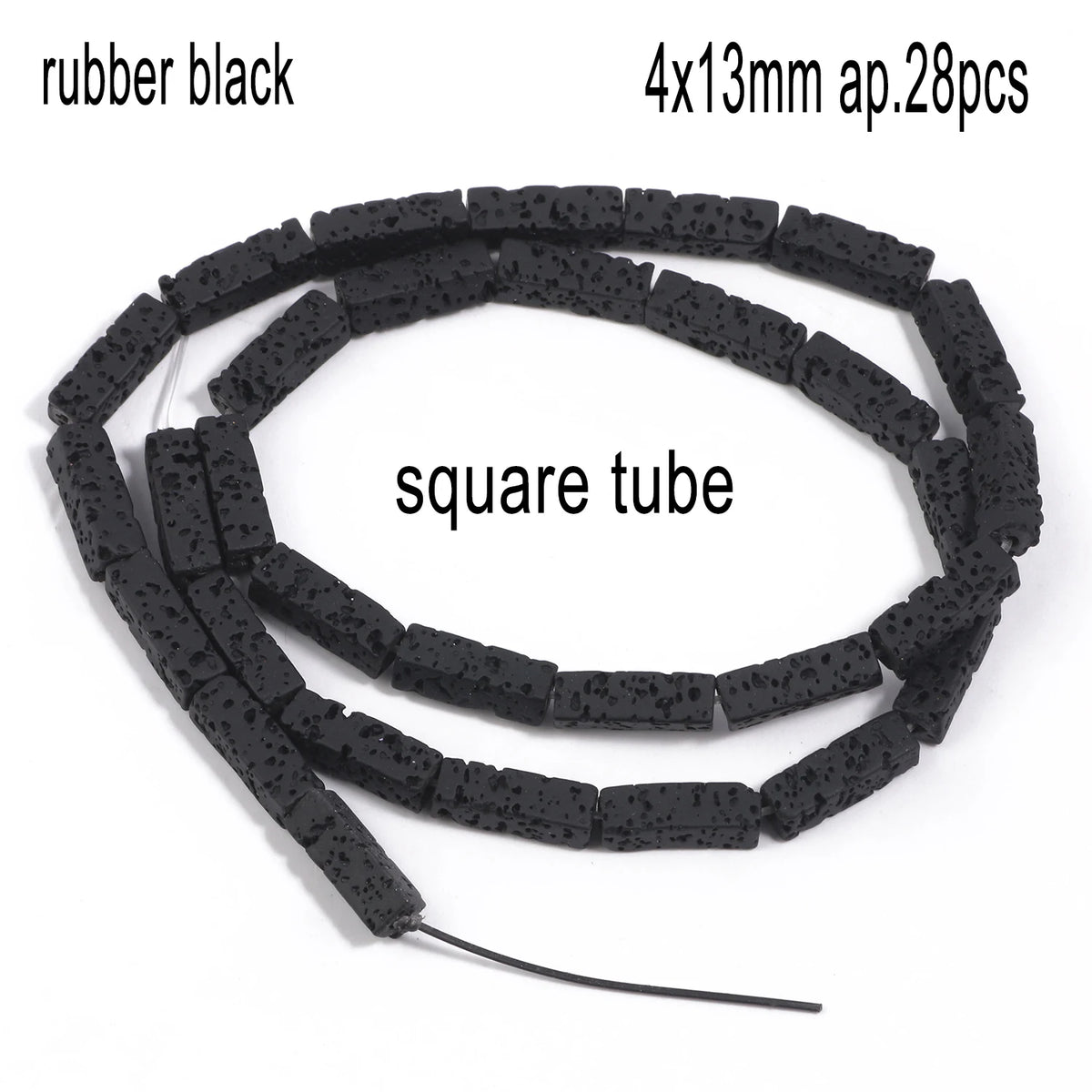Stone Beads Black Volcanic Lava Spacer Waist Bracelets Necklace Craft Beads